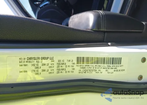 2013 Dodge Durango Crew z USA, uszkodzony, nr VIN 1C4SDHDT8DC527594